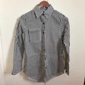 Black and white striped button down shirt